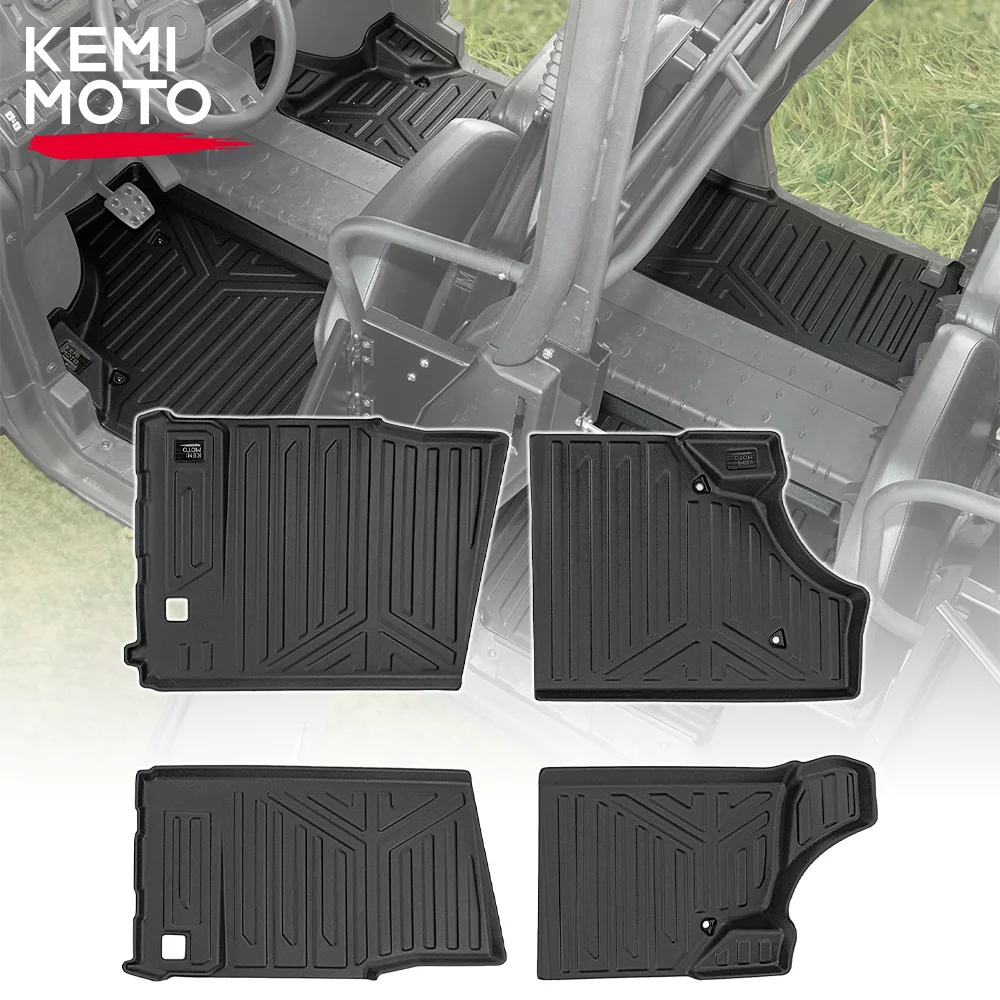 

KEMIMOTO UTV Floor Mats 4pcs Compatible with Can-Am Defender MAX HD7 HD8 HD9 HD10 MAX HD 7/8/9/10 2016-2024 4-Seater