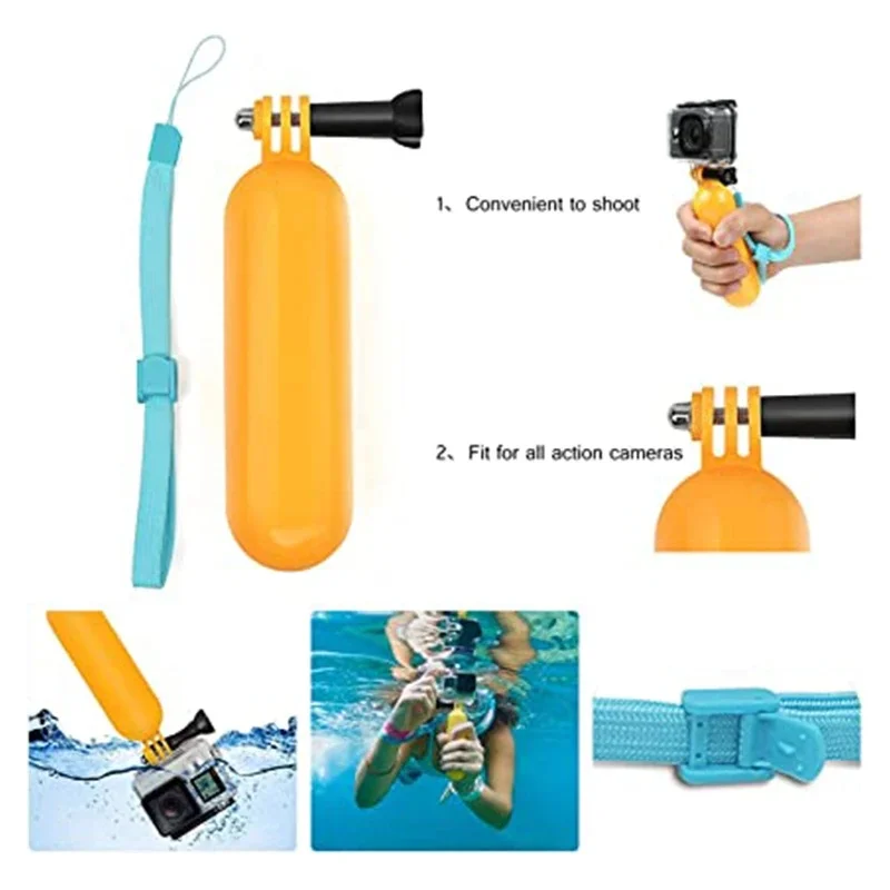 Floating Hand Grip Handle Stick Bobber Floaty For GoPro Hero 12 11 10 9 8 7 6 Insta360 X2 X3 Osmo Action Camera Accessories