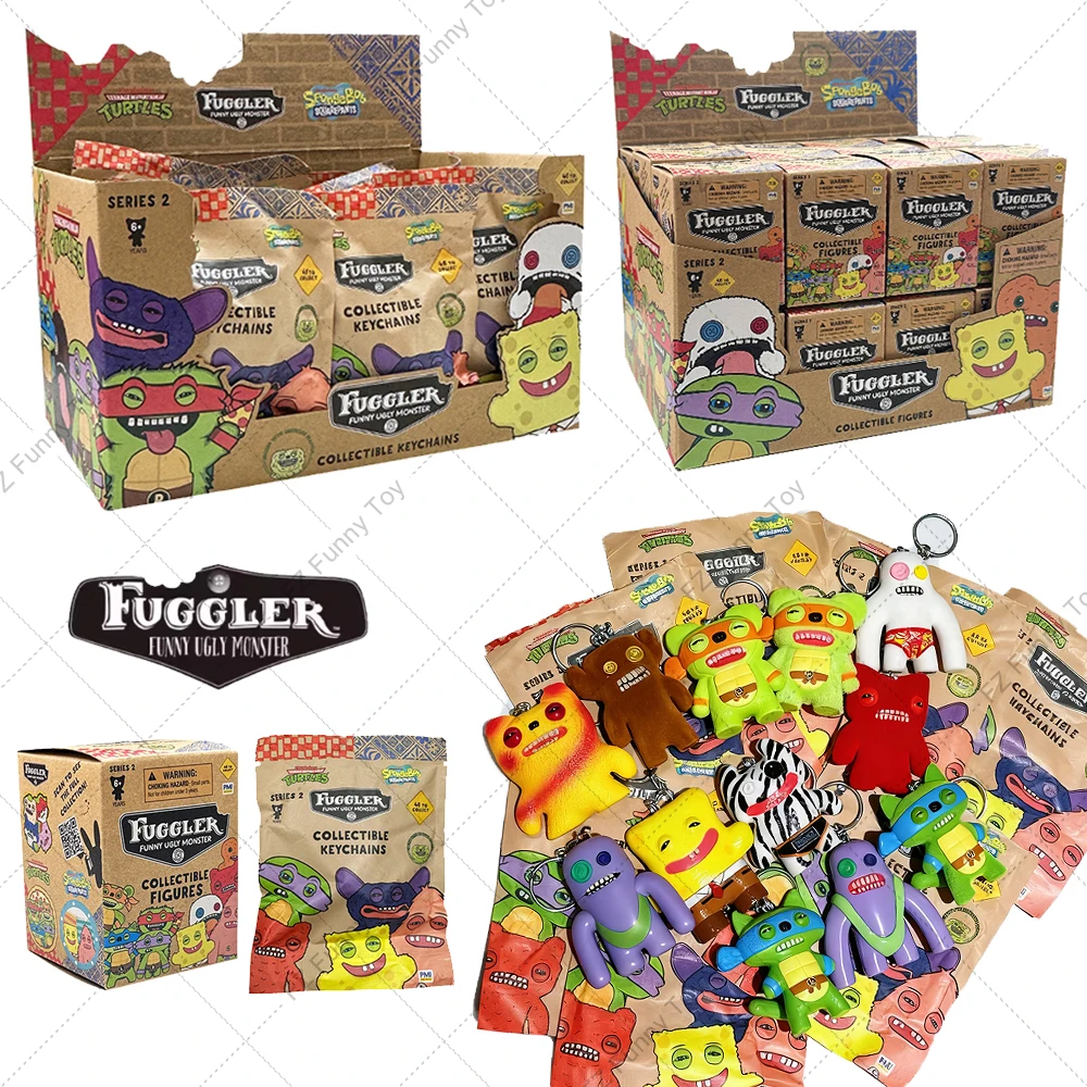 Fuggler الأصلي مضحك القبيح الوحش ذات العلامات التجارية المشتركة صندوق أعمى لعبة مجسمة عشوائي مخفي مفاجأة المفاتيح أرقام دمية جمع الهدايا