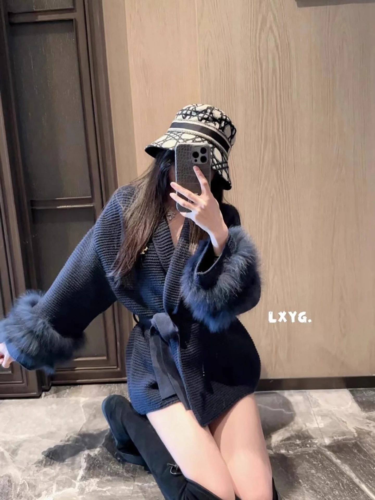 ربيع الخريف رقيقة Hebe Sle متماسكة معطف المرأة Ele الراقية الشعور معطف مع حزام التعادل والفراء Sves تخفيف غير رسمي Sle