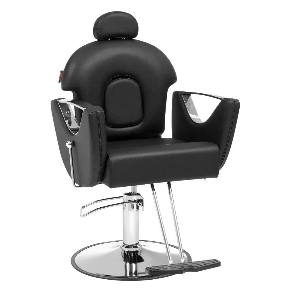 

Hydraulic Barber Chair 360 Degrees Swivel 90°-130° Reclining for Hair Stylist Beauty Salon Equipment Max Load Weight 330 Lbs