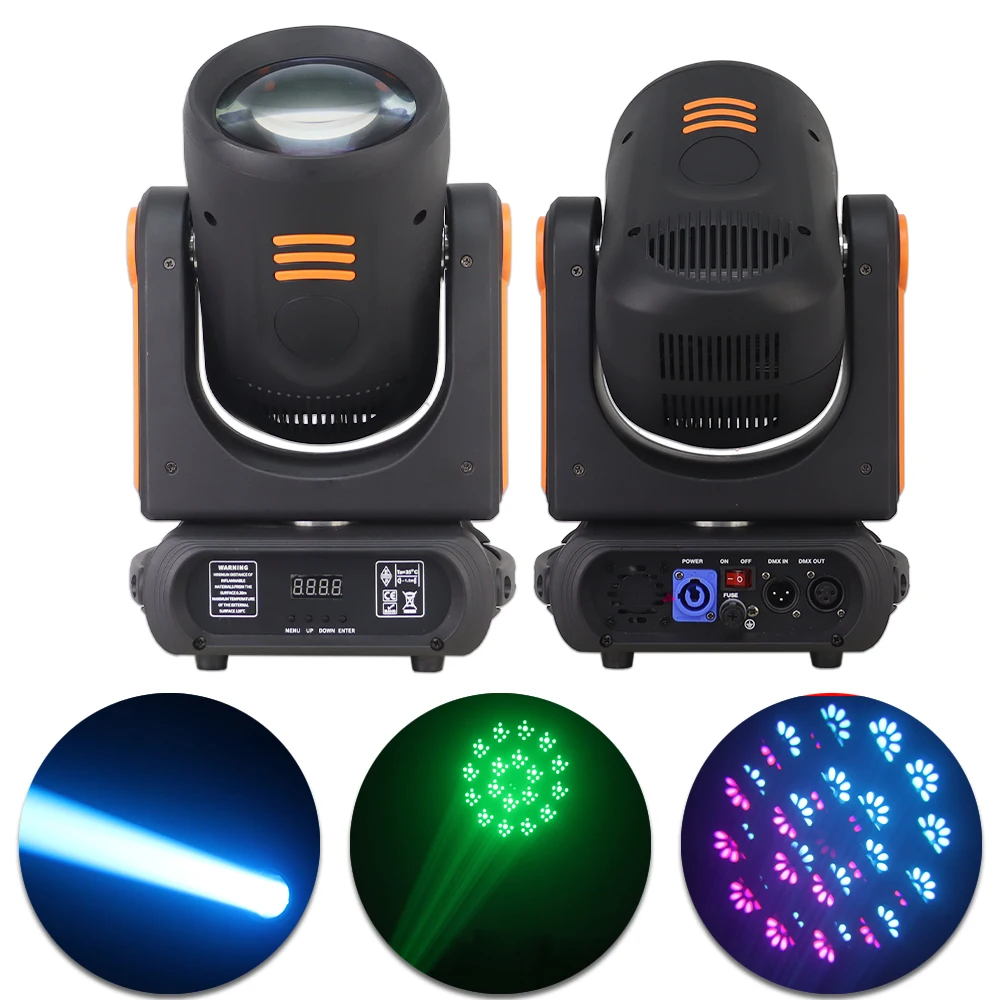 

200W LED Beam Moving Head Light DMX512 Stage Lighting with Prism Color Gobo Strobe for DJ Disco Party Bar Event Show Indoor Use