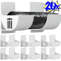 20/2PCS Trash Bags Holder Wall Mounted Plastic Bag Film Container Kitchen Storage Box Garbage Bag Organizer Rack Dispenser Shelf