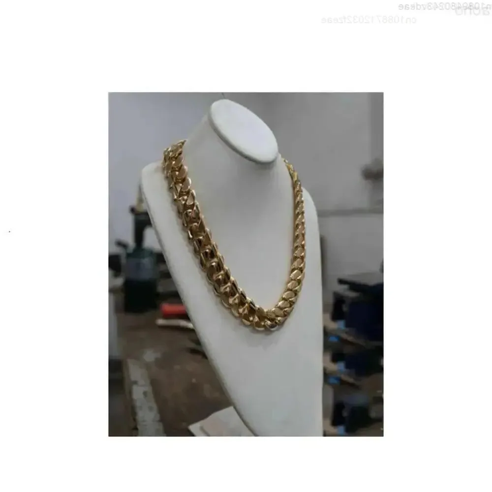 

Handmade 22mm 24 Miami Cuban Link Chain 550grams Heavy Solid 925 Sterling Silver 14k Gold Plated Curb Hiphop Chain