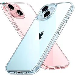 Hybrid Hard Clear Case For iPhone 15 14 13 12 11 Pro Max Silicone Soft Cover For 15 14 Plus 13 12 Mini se 3 Ultra Thin PC Cover
