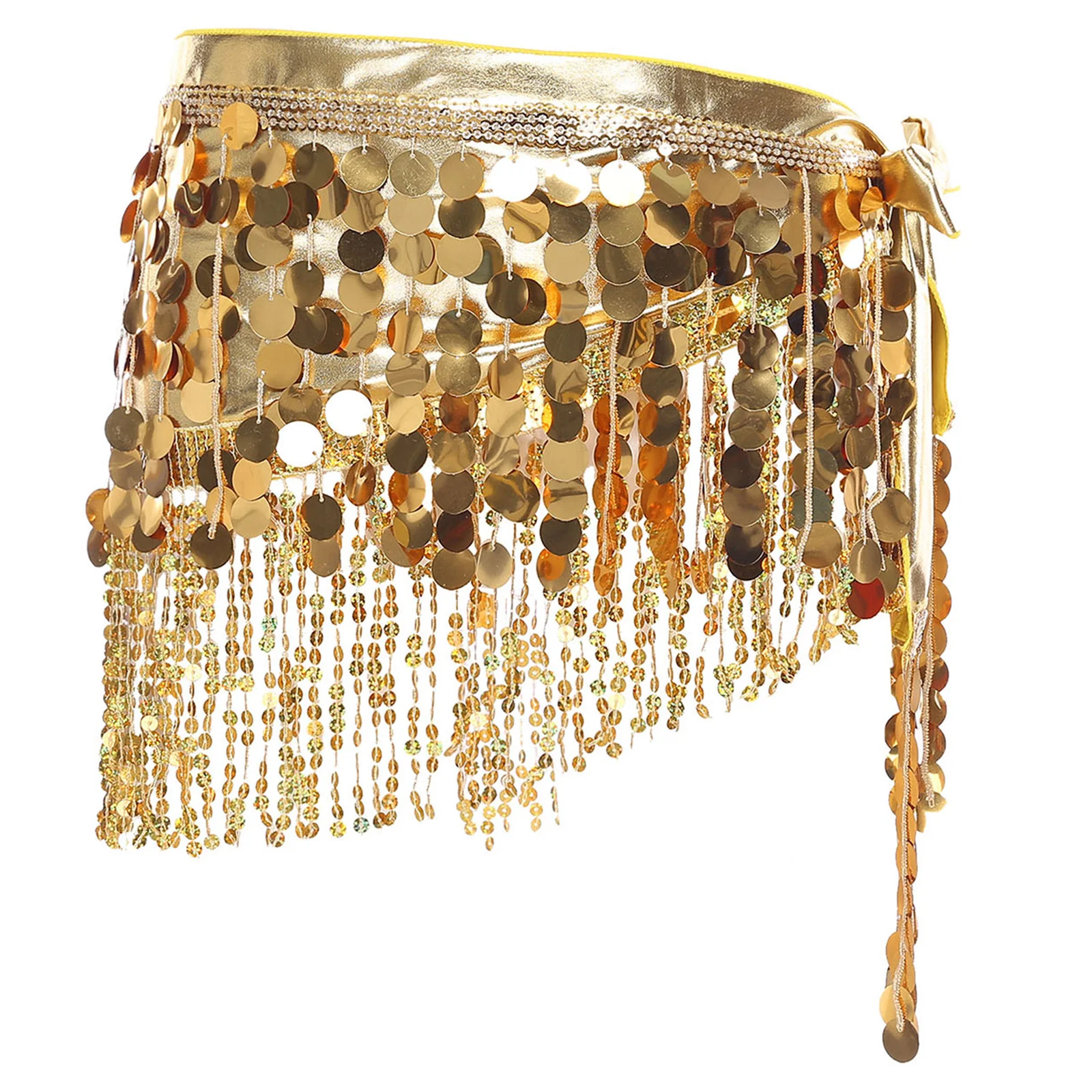 المرأة هامش الترتر التنانير أزياء الرقص الشرقي لامع وشاح الورك مع لامعة الترتر شرابة تنّورة ملفوفة Dancewear