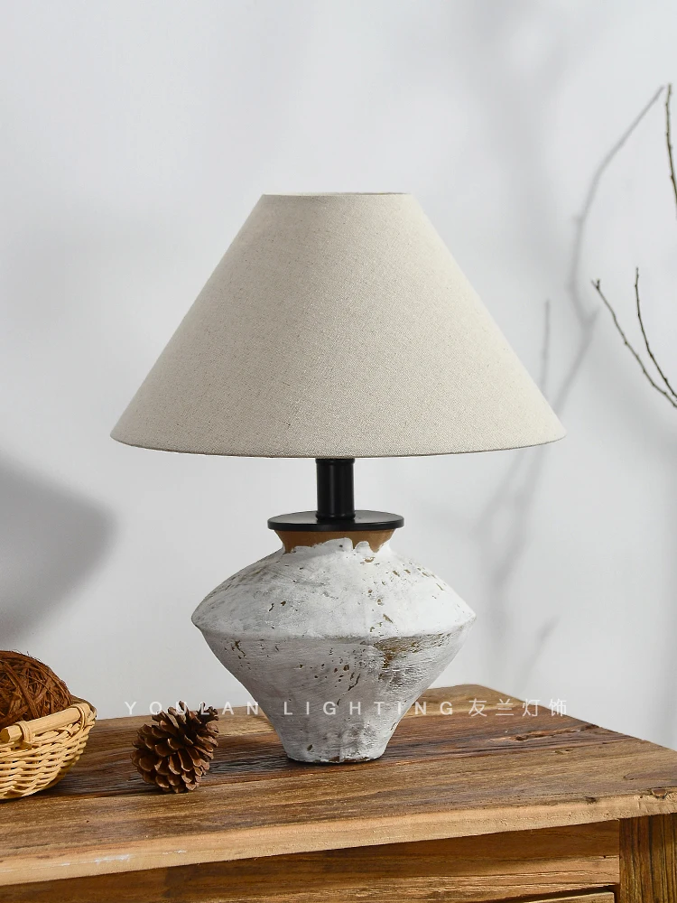 Wabi-**** مصباح الرياح الكريمي، غرفة الشاي طاولة الشاي طاولة القهوة طاولة الشاي وعاء الفخار الخشن زخرفة، زن الجدول الصيني القديم la #5