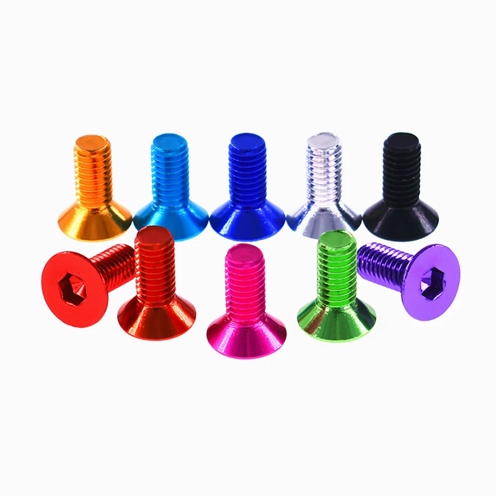 M5 M6 DIN7991 Hex Socket Countersunk Head Aluminum Screws Coarse Thread Allen Bolts 10 Mixed Assorted Colors