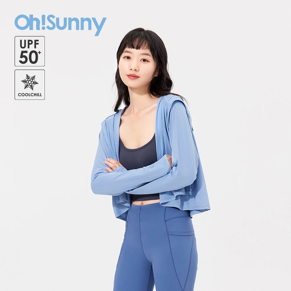 OhSunny 여성용 야외 자외선 차단 자외선 차단 코트, 통기성 긴 소매 풀 페이스 헤드 커버, 운전 후드, 자외선 차단 의류