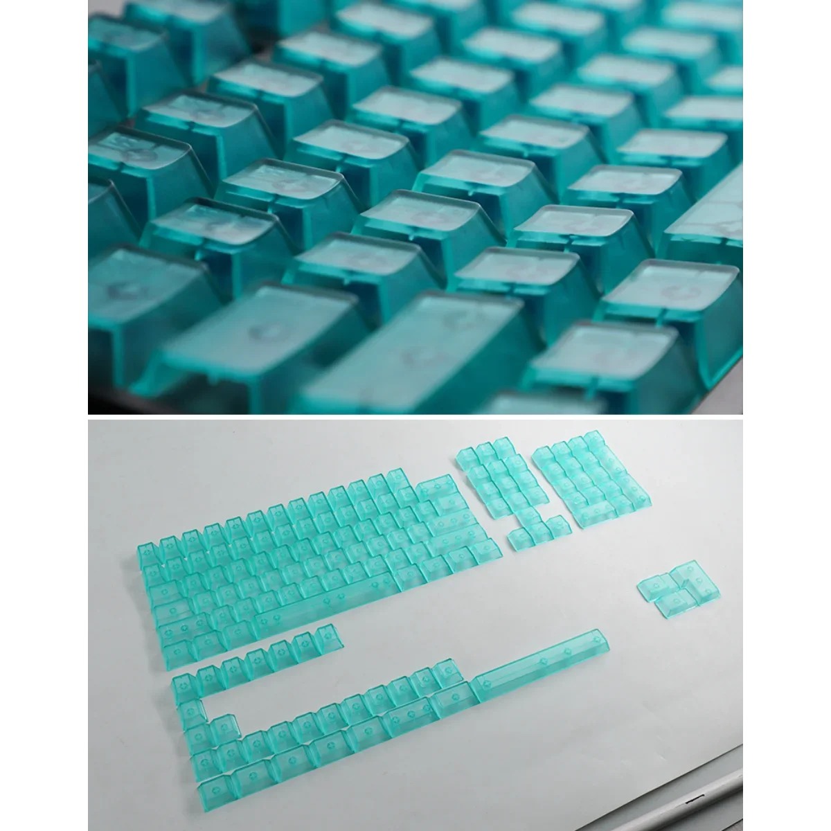 

Transparent Keycaps Cherry 139 Keys Simple Glacier Adapted To 60/64/84/98/108 Gaming Mechanical Keyboards MX Switch