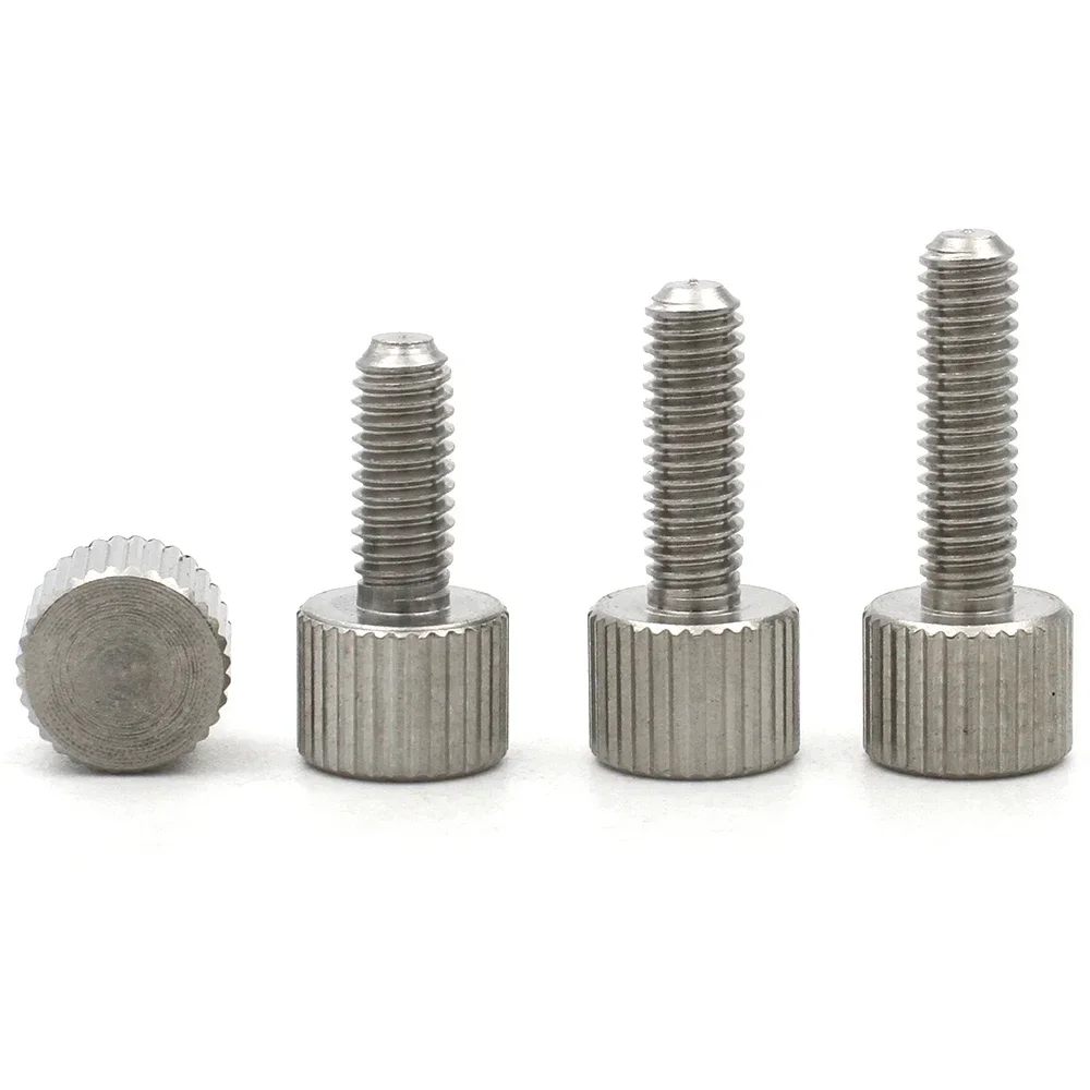 1/2/5/10pcs M2 M2.5 M3 M4 M5 M6 M8 304 Stainless Steel Knurled Head Thumb Screw Bolt Machinery Tool Round Adjustment Hand Screw