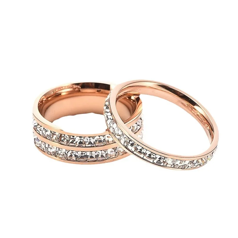 

Luxury Fashion Ins Senior Sense Men And women Full Star Single Double Stainless Steel Not Fade Couples Ring
