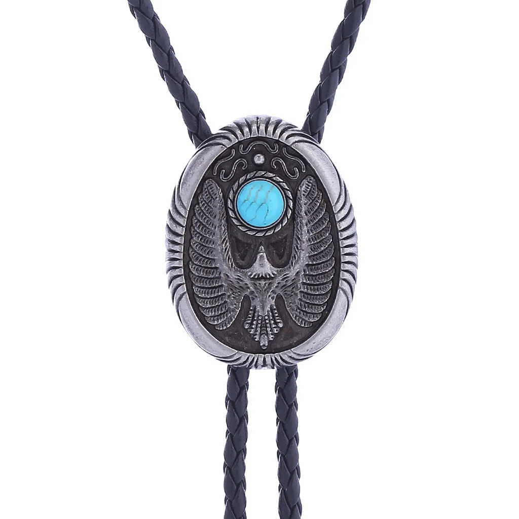 Eagle Turquoise bolo tie collar rope Western Cowboy Pibolo tie