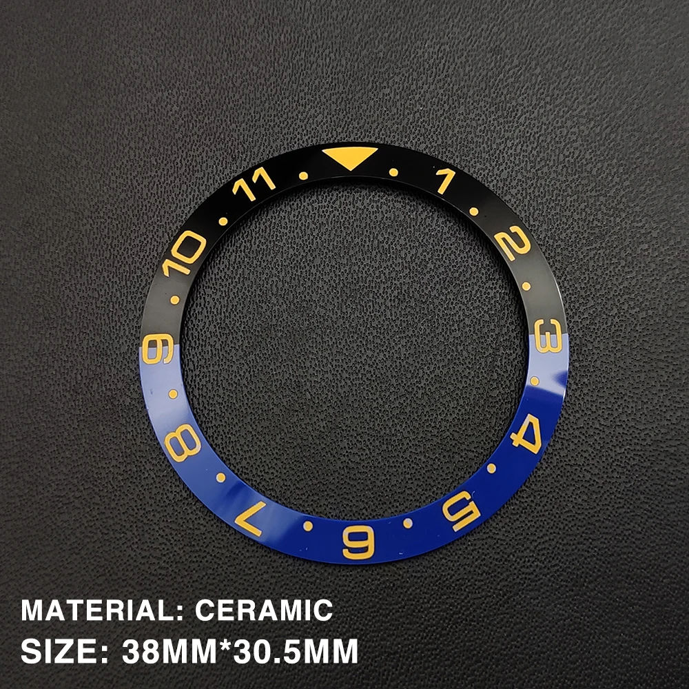 Clock Modification 38mm Bezel High Quality Blue Ceramic GMT 12 Hours Insert Ring Inner Diameter 30.5mm Fits 40mm Men\'s Watch