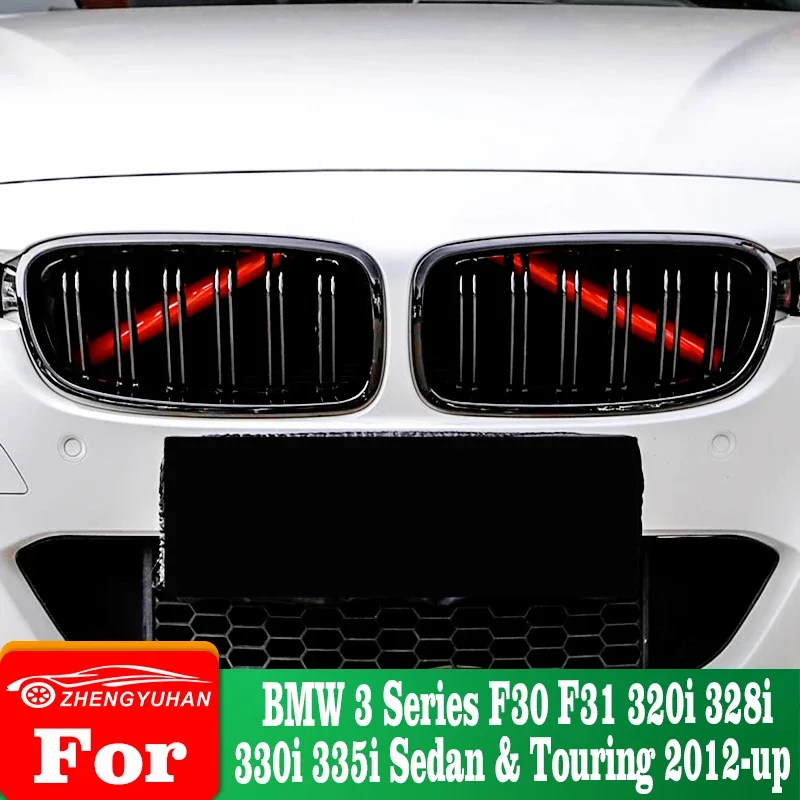 Para BMW Serie 3 F30 F31 320i 328i 330i 335i Sedan & Touring 2012 ~ 2025 accesorios de tiras de marco de rejilla de radiador delantera de estilo de coche