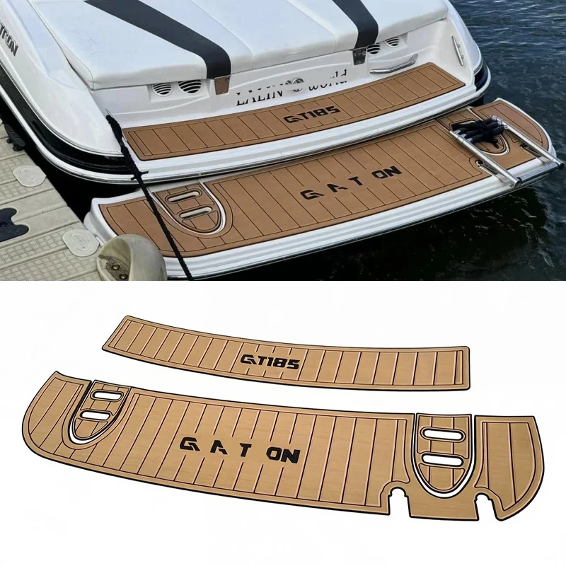 Yacht Boat Decking Mat for 2018 Glastron GT 185 Swim Platform Pad Boat EVA Foam Faux Teak Deck Floor Mat