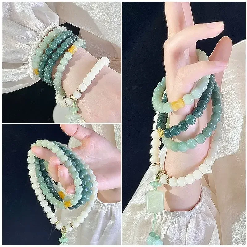 Original Chinese Style Bodhi Root Bracelet 108P  Beads Fresh Artistic Bodhi Bracelet Rosary Necklace for Men and Women braclets