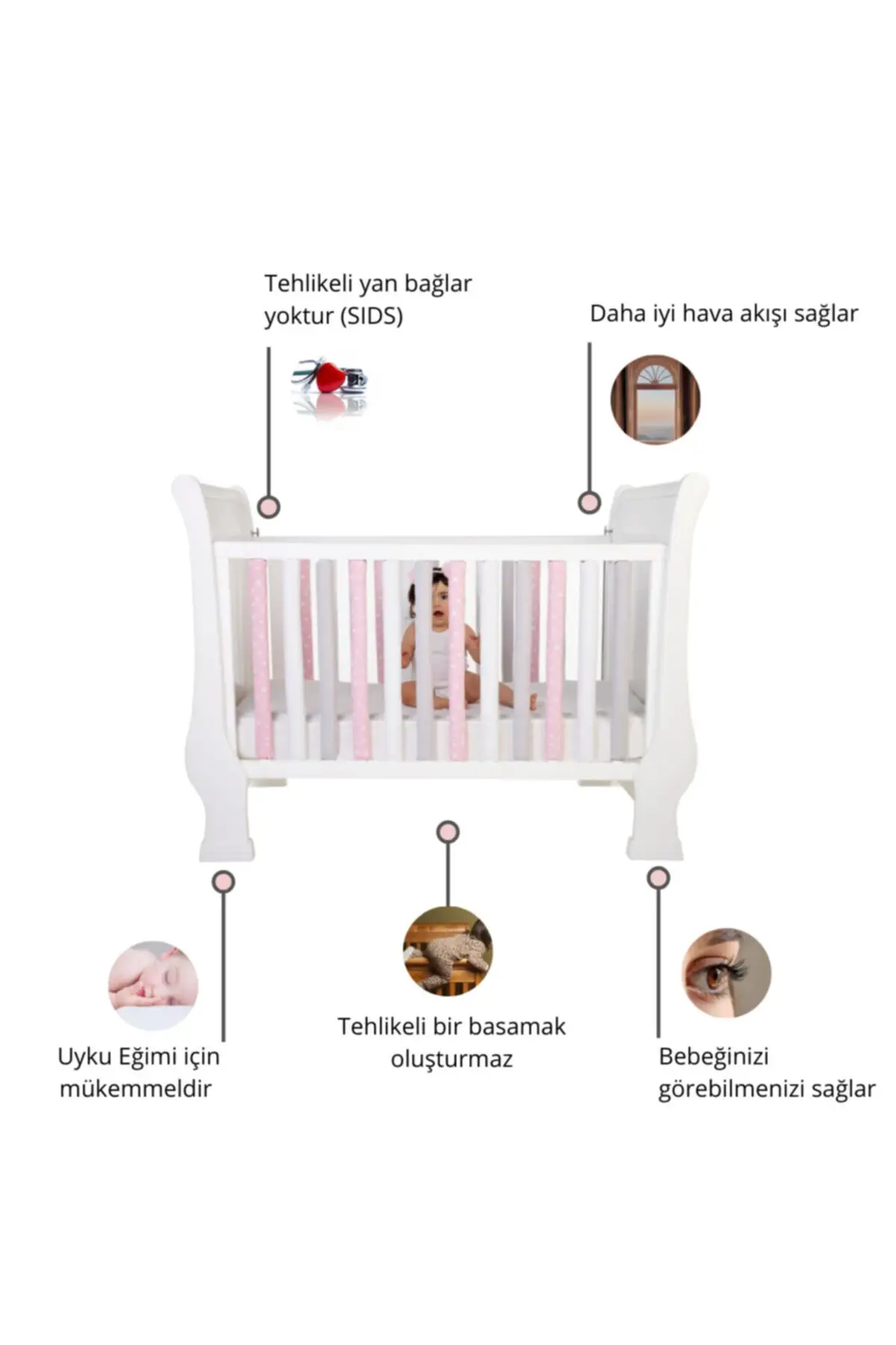 Baby Blauw Bed Frame Bar Protector-Standaard Formaat Wieg