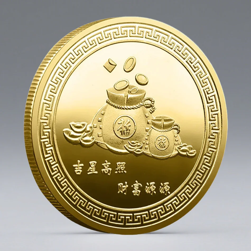 Gold Plated Maneki Neko Commemorative Coin New Year To Bring Good Fortune Lucky Souvenir Coin