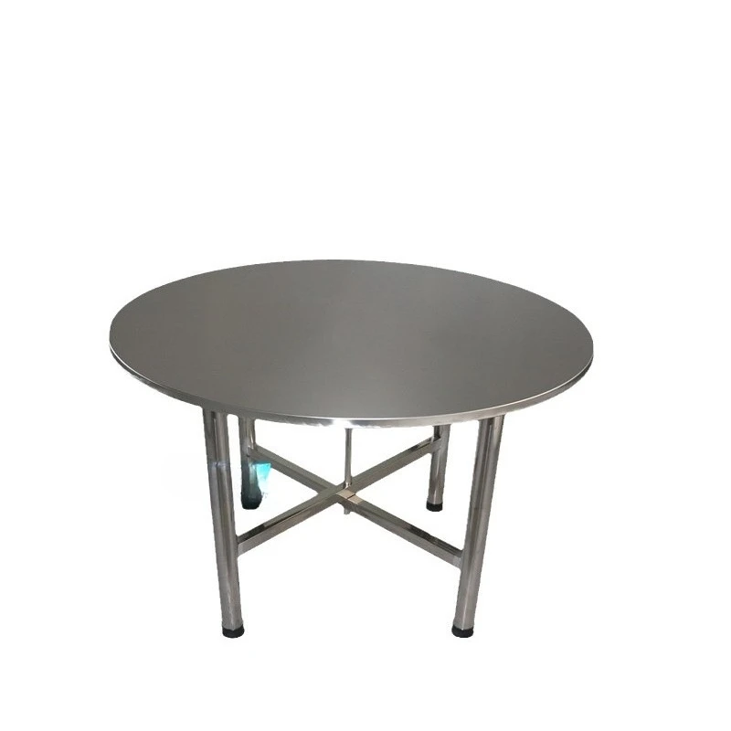 

Stainless steel turntable round table, desktop storage outdoor commercial rice dining table, eating round large