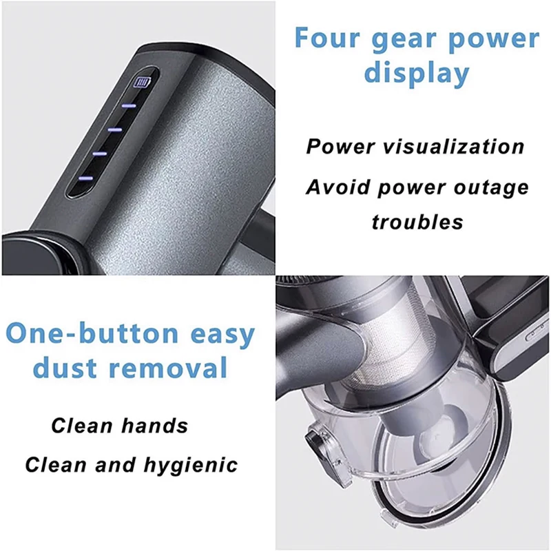 Wireless Vacuum Cleaner 28kPa Strong Suction,2 Power Modes electric sweeper,Home Carpet Sofa Car Pet Hair Vacuum Cleaner