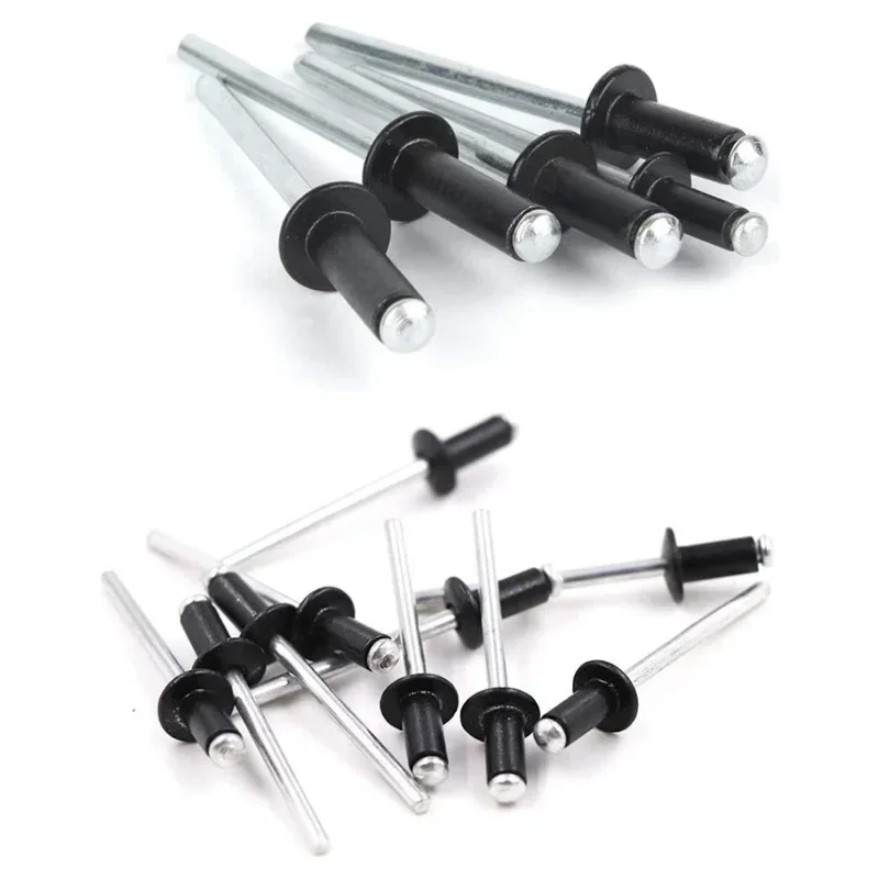 180pcs Large Cap Open End Aluminum Blind Rivets Pull Cap Rivets Blind Rivet with Flat Round Head Split Brivets