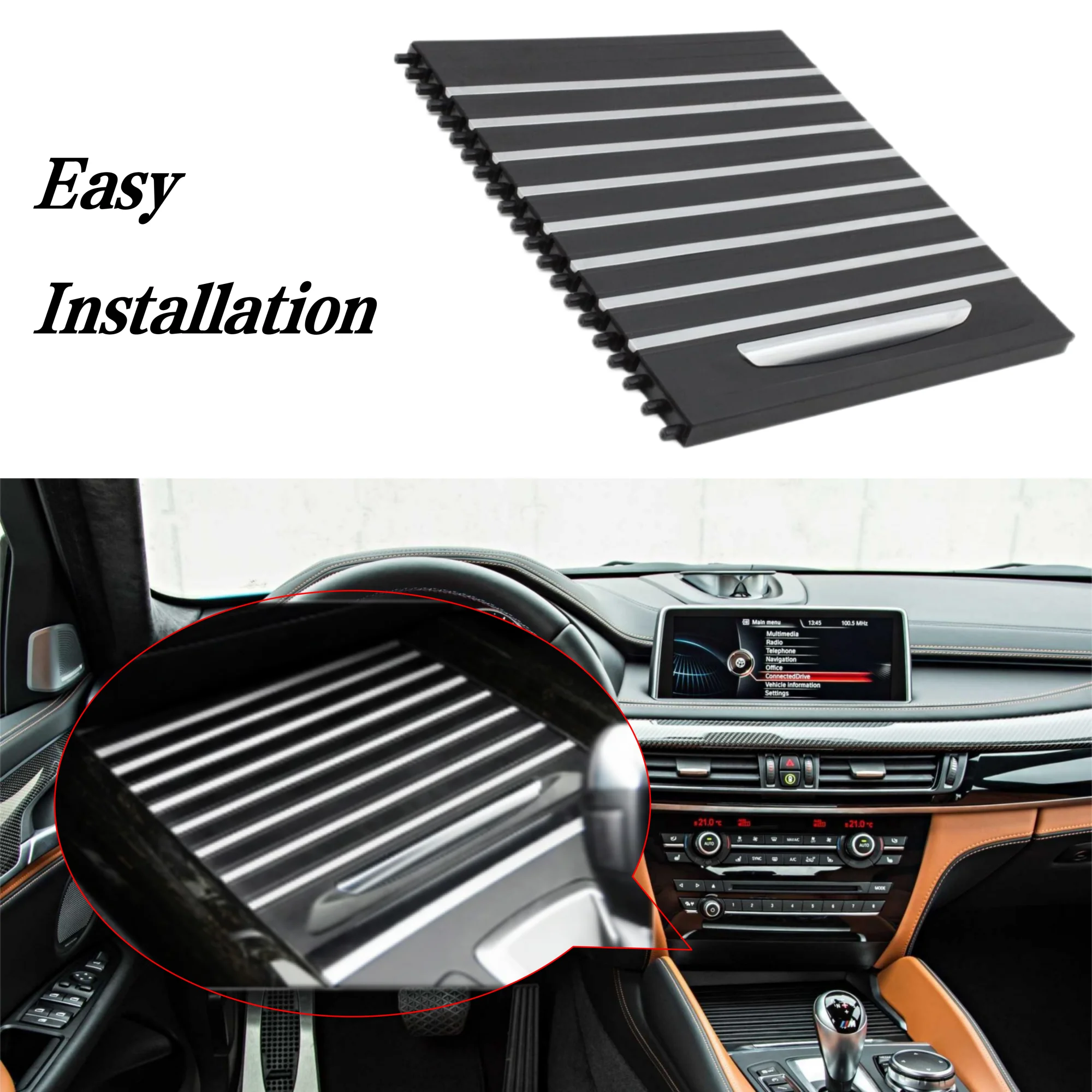 Vehicle Inner Centre Console water Cup Holder Sliding Shutters 51169251973 for BMW X5 F15 X6 F16 2013-2019 Roller Blind Cover