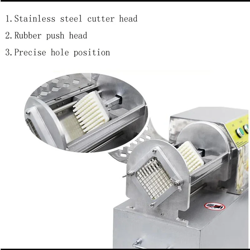 PBOBP Commercial Vegetable Cutting Machine Electric French Fries Machine Stainless Steel Strip Cutter