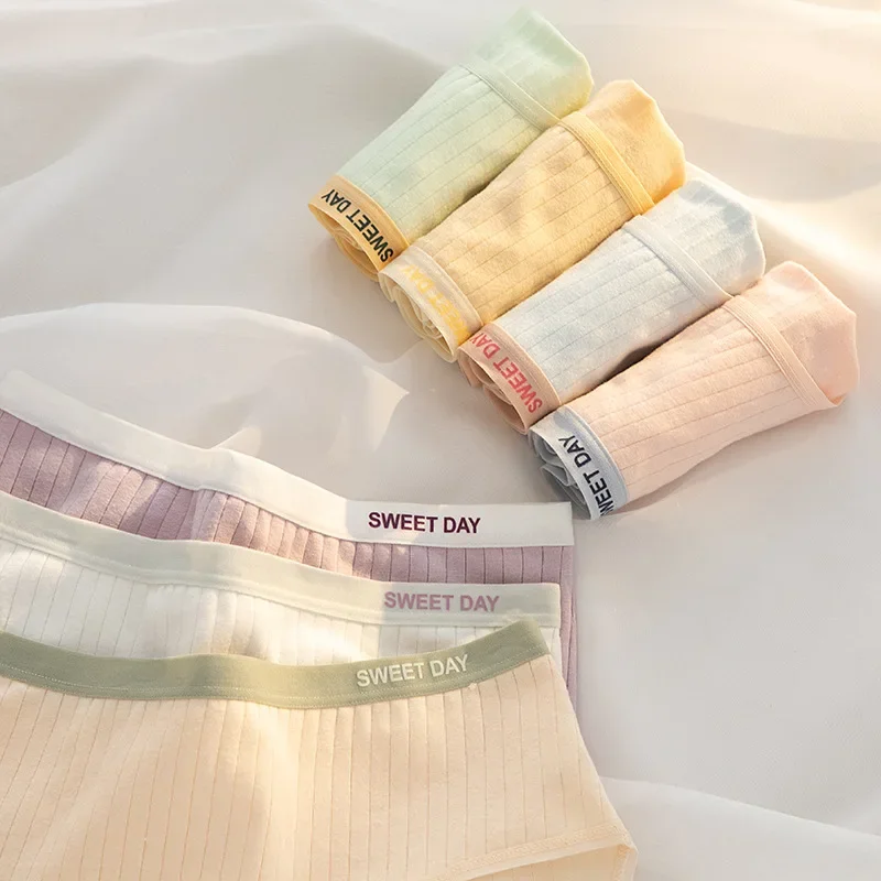 الأطفال الطلاب الصلبة القطن M L XL ملابس داخليّة حريمي 6 قطعة/الوحدة سراويل الخصر الأوسط ملخصات فتاة شابة المراهقين السراويل #4