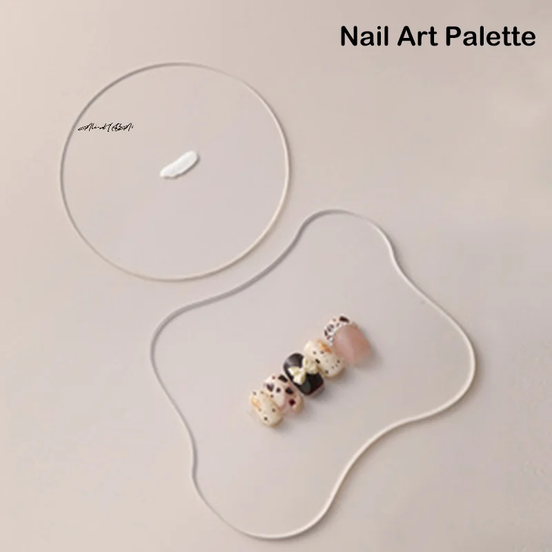 Nagels Art Acryl Transparant Tonen Plank Instelling Circulaire Onregelmatige Acryl Kleurenpaletten Multifunctionele Display Board Tools