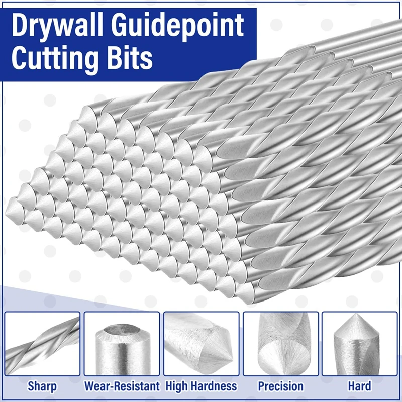 Drywall Drill Bits Pilot Point Cutting Drill Bits Diameter Drywall Router For Spiral Saws (5/32 Inch)