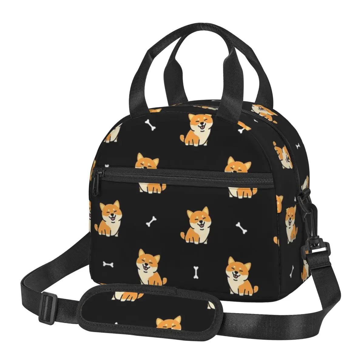 

Shiba Inu Pattern Insulated Lunch Bag for Women Bento Storage Food Boxes Portable Cooler Thermal Lunch Box Tote