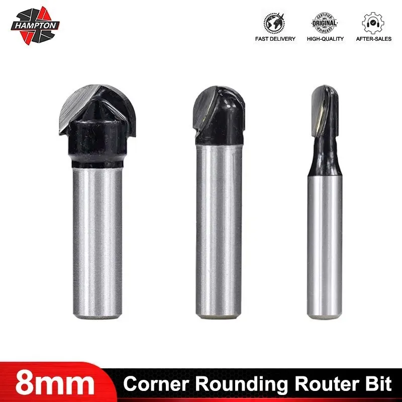 

Milling Cutter 8mm Shank Ball Nose End Mill Tungsten Carbide Trimming Corner Round Router Bit for Woodworking Tools