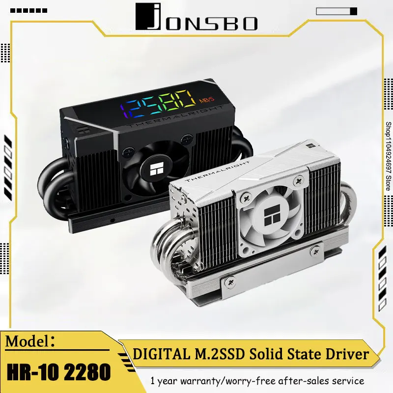 

Thermalright HR-10 2280 PRO ЦИФРОВОЙ твердотельный накопитель Радиатор твердотельного жесткого диска 4 вентилятора с тепловой трубкой Активный дизайн рассеивания тепла Черный/белый