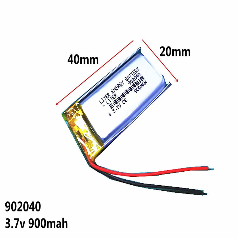 1pcs 3.7V 900mAh 902040 Lithium Polymer Li-Po li ion Rechargeable Battery cells For Mp3 MP4 MP5 GPS PSP mobile bluetooth