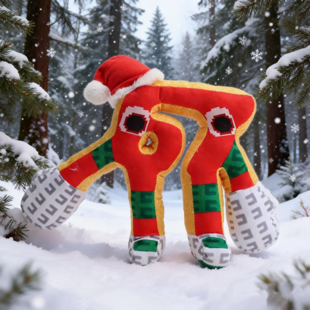 

25cm 67 Plush Toy Christmas Style Steal a Brainrot Plush Anime Game Toy Doll 67 Wearing Christmas Hat Game Fans Gift Decor