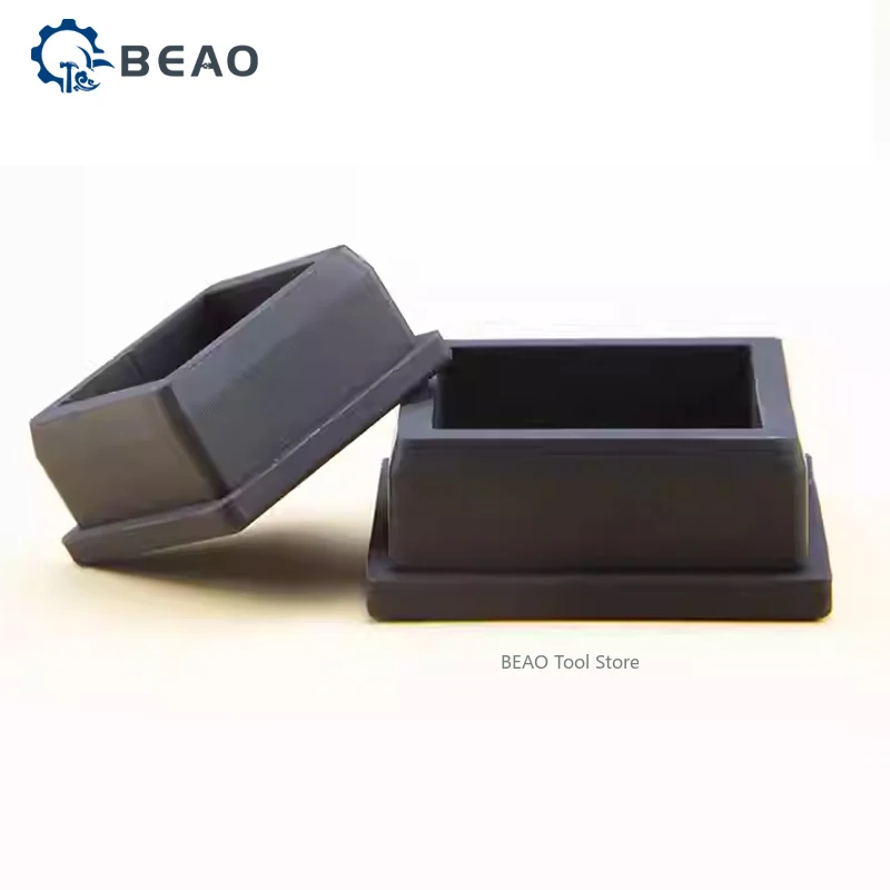T자형 실리콘 고무 홀 플러그 검정색 사각 튜브 내부 플러그 커버 9.6~50.6MM