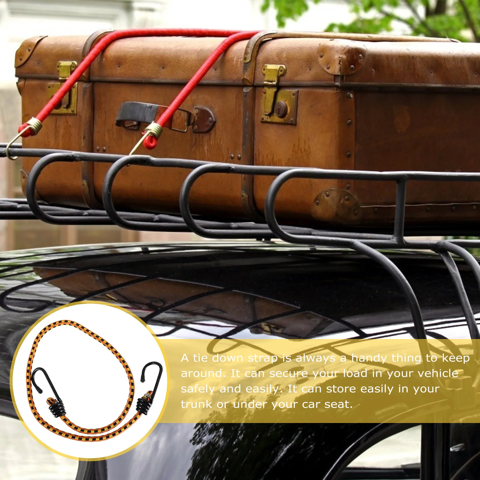 

5Pcs Cargo Binding Belt Tie Down Strap Heavy Load Fastening Belt Elastic Cord Quick Release Tensioner Elastic Cord