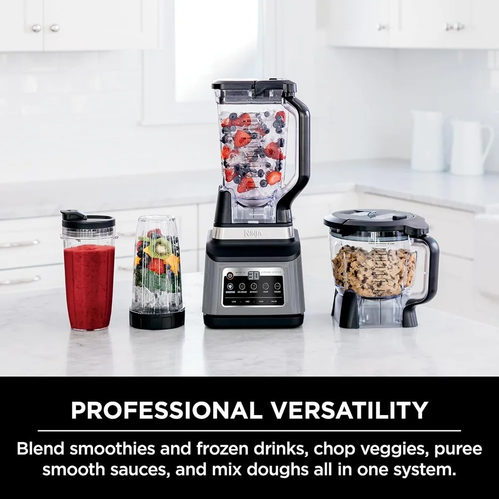 Professional Plus Kitchen System, 1400 WP, 5 Functions for Smoothies, Chopping, Dough & More with Auto IQ