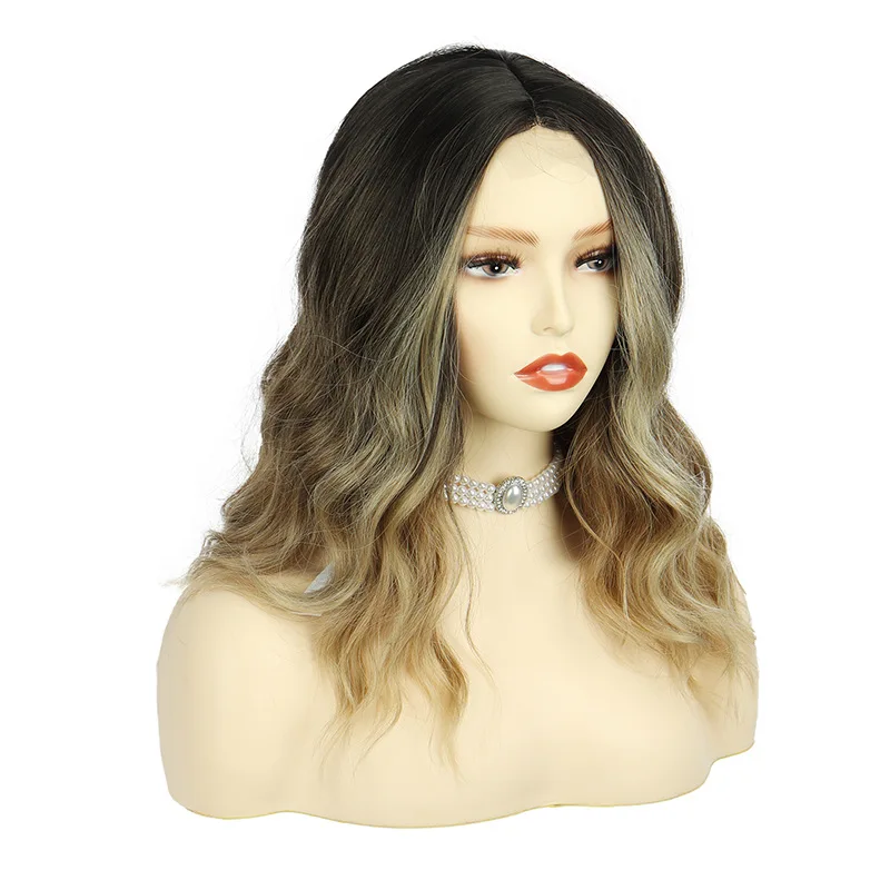 Perruque Lace Front Wig ondulée longue, 3 documents, sexy, marron foncé, violet, noir, pour femmes