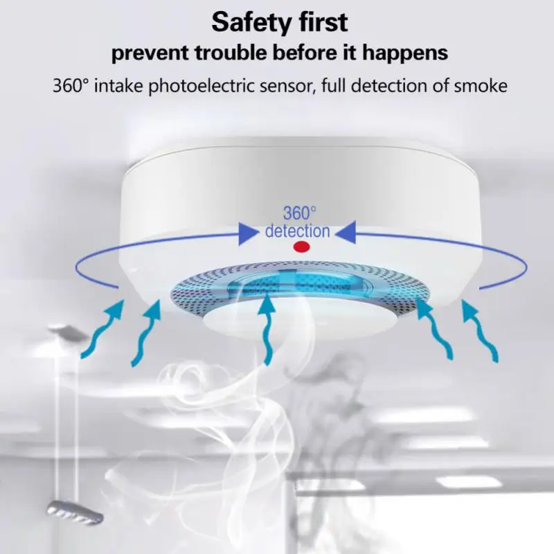 Xiaomi Tuya Smart Zigbee Smoke Detector Smart Fire Alarm Progressive Sound Photoelectric Smoke Sensor Work With Tuya Zigbee Hub