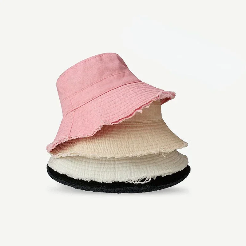 

1 Pc Korean Version of Fisherman Hat Female Foldable Retro All-match Travel Edge Visor Hat Temperament Show Face Small Basin Hat