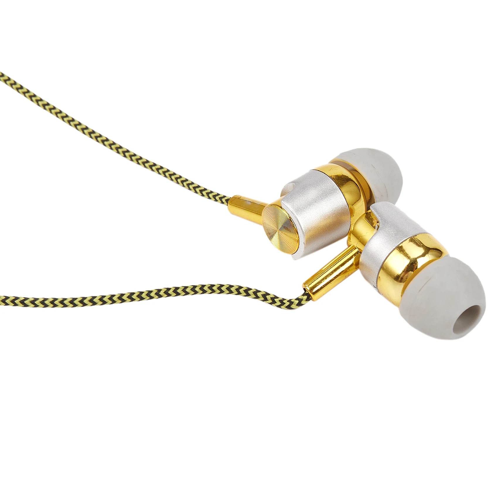 小麦線制御付きユニバーサル音楽ヘッドセット,配線済みサブウーファー,編組コード,ゴールデン,mp3,mp4,H-169, 3.5mm