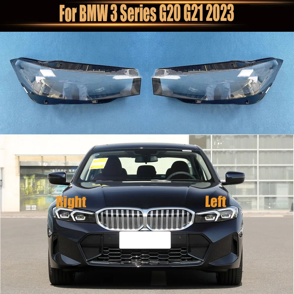 

For BMW 3 Series G20 G21 2023 Headlight Cover Transparent Headlamp Shell Lamp Shade Lens Replace Original Lampshade Plexiglass