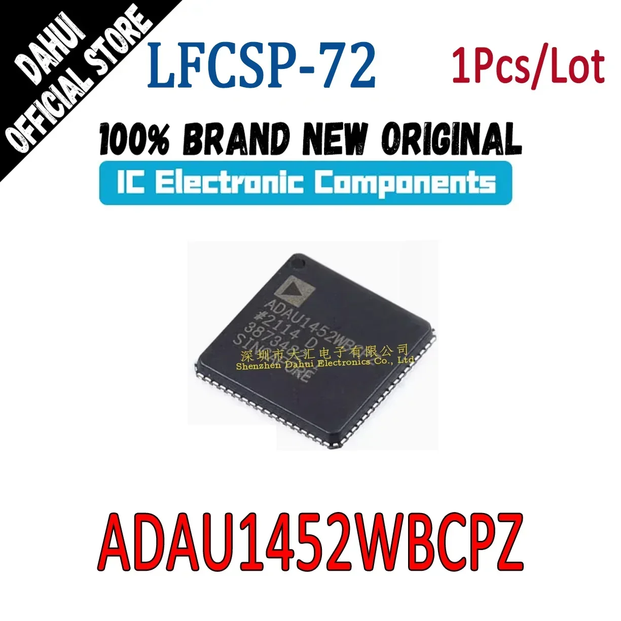 

(1 Pcs )100% New ADAU1452WBCPZ ADAU1452WBCPZ-RL ADAU1452 LFCSP-72 DSP digital signal processor chip IC In stock
