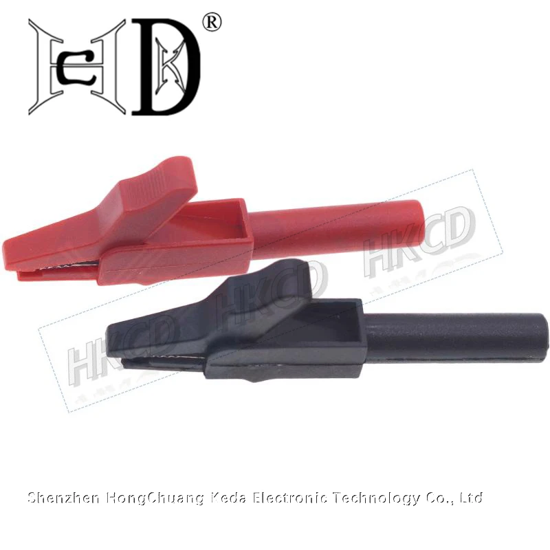 2 Pcs red and black Full Protective Alligator Clips Crocodile Clamp For Professional Multimeter ﻿