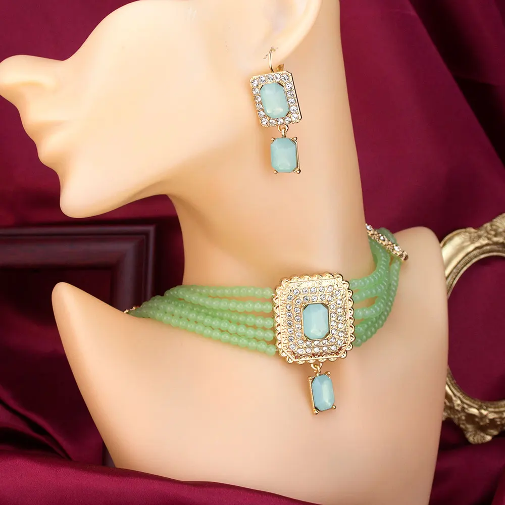 Sunspicems Multipurpose Chain Morocco Women Bead Cheoker Necklace Hairware Arabic Bridal Bijoux Multiple Jewelry Combinations