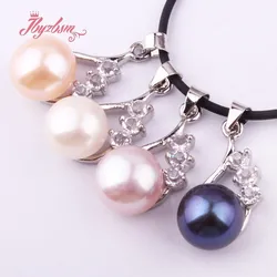 10mm Natural Round Freshwater Pearl Beads, White Tibetan Silver Fashion Pendant 1 Pcs 20mm For Women Party Gift