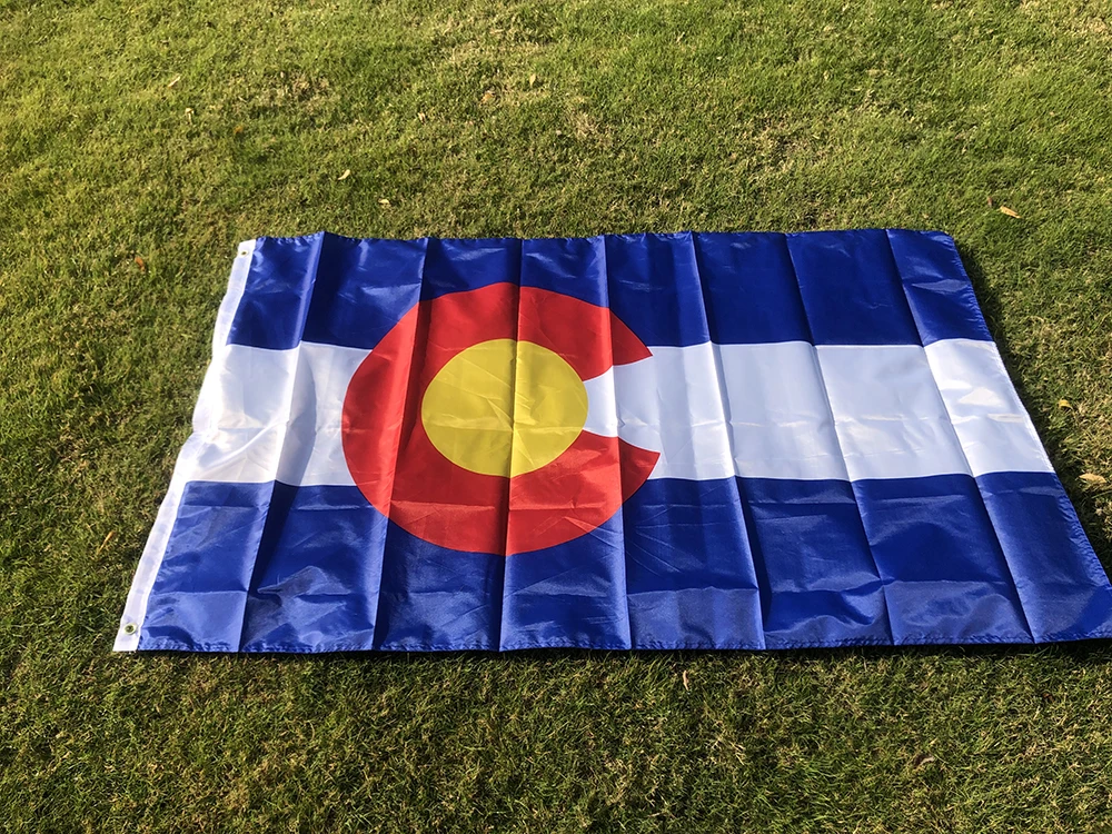 SKY FLAG colorado flag 90x150cm double penetration polyester us usa state colorado flag USA flag hanging banner