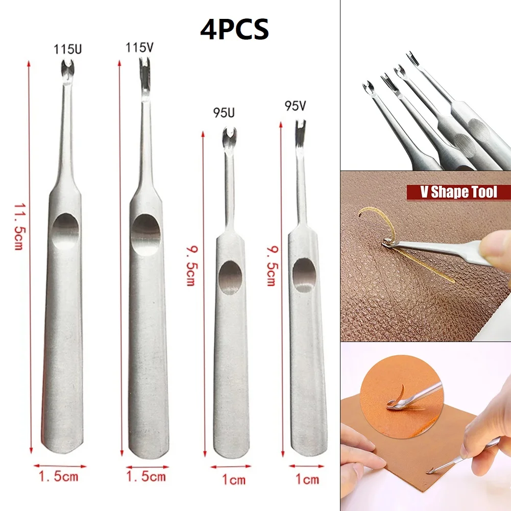 Leather Edge Beveling Tool U/V Style Groover Made from Stainless Steel for Craftsmanship and Finishing Leather